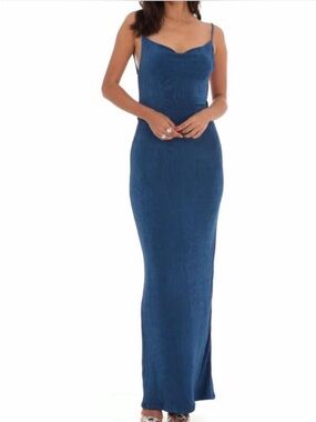 Lucy in the Sky Blue Spaghetti Strap Maxi Dress